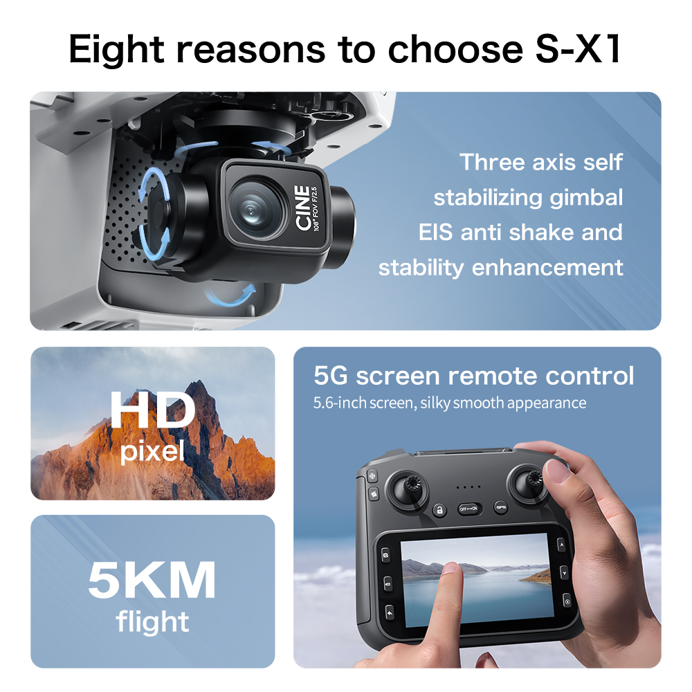오리지널 S-X1 드론 8K HD 전문가용 WIFI 5 - Drone Surveying 리뷰 및 가격