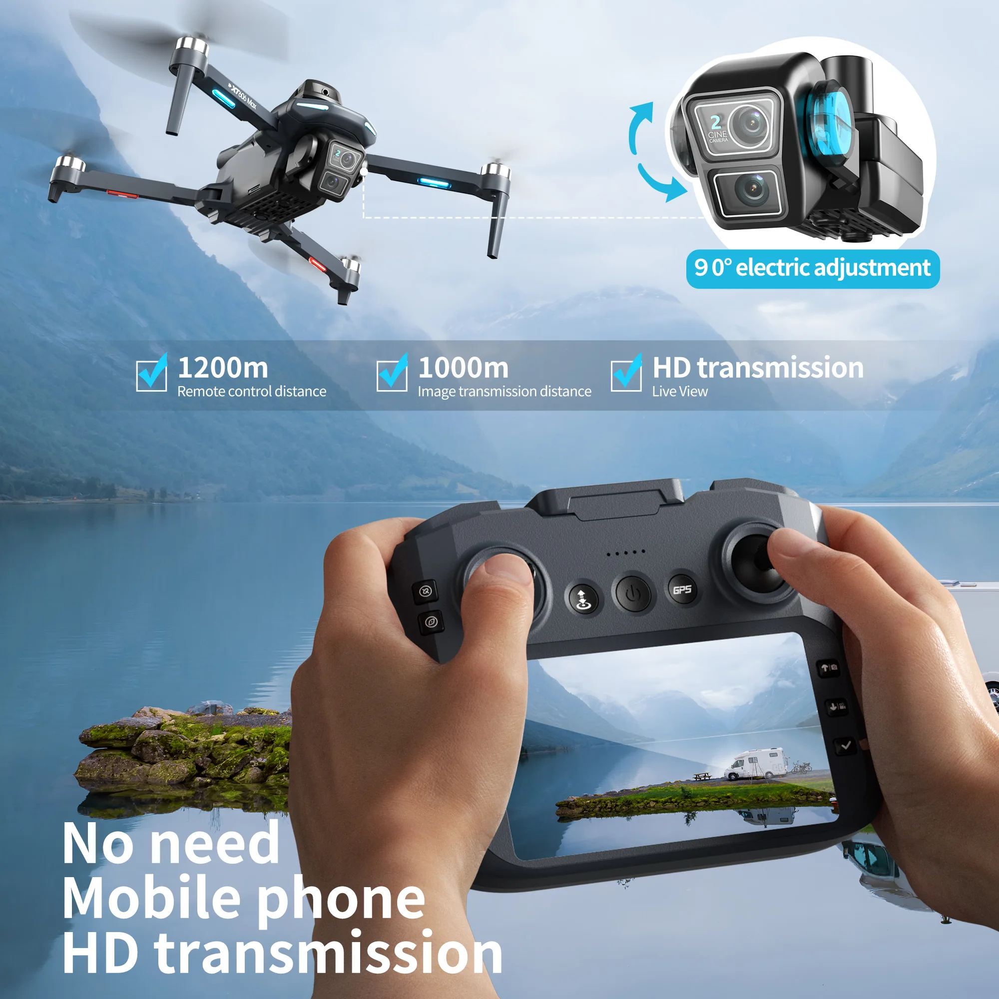 오리지널 XT606 MAX GPS 드론 HD 8K 전문 - Drone Photogrammetry 리뷰 및 가격